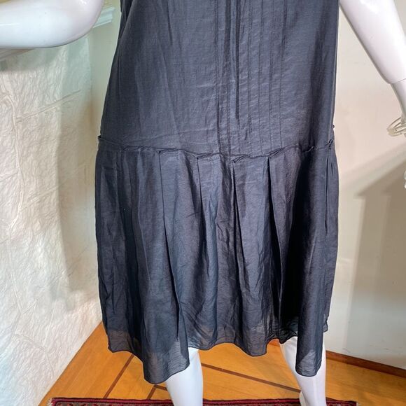 Bruuns Bazaar Copenhagen LBD Silk & Cotton Blend Black Dress - Picture 9 of 12